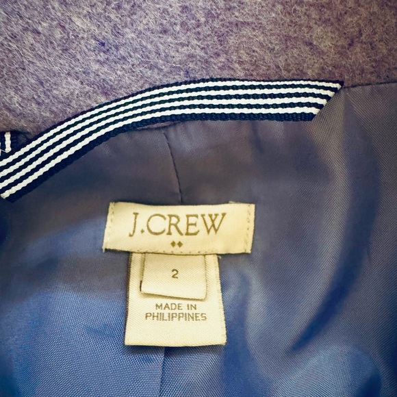 JCREW Hyacinth Lilac Purplw Cocoon Coat Size 2 - Picture 8 of 8